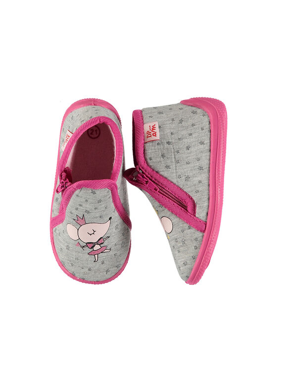 Baby girls' jersey boot slippers FBFBOTSOU / 19SK3734D0A940