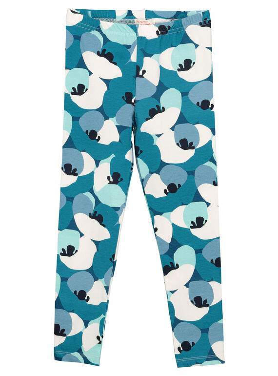 Girls' printed leggings FYABELEG1 / 19SI01R1CAL099