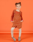 Child girl's short velvet dungarees with cherry print MACOMSAC / 21W901L1SAC420