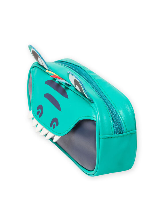 Baby boy green pencil case with crocodile pattern MYOCLATROU / 21WI02G1TROG614