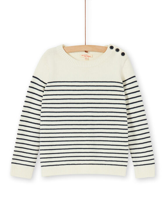 Off white striped sweater for boys LOJOPUL1 / 21S90231PUL001