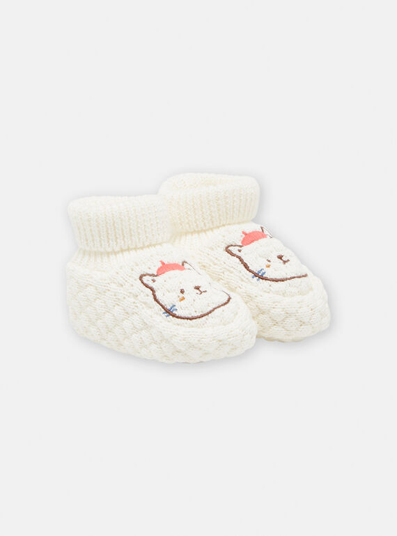 Off-white baby booties with cat design TOU1CHOS / 24SF42H1CHPA001