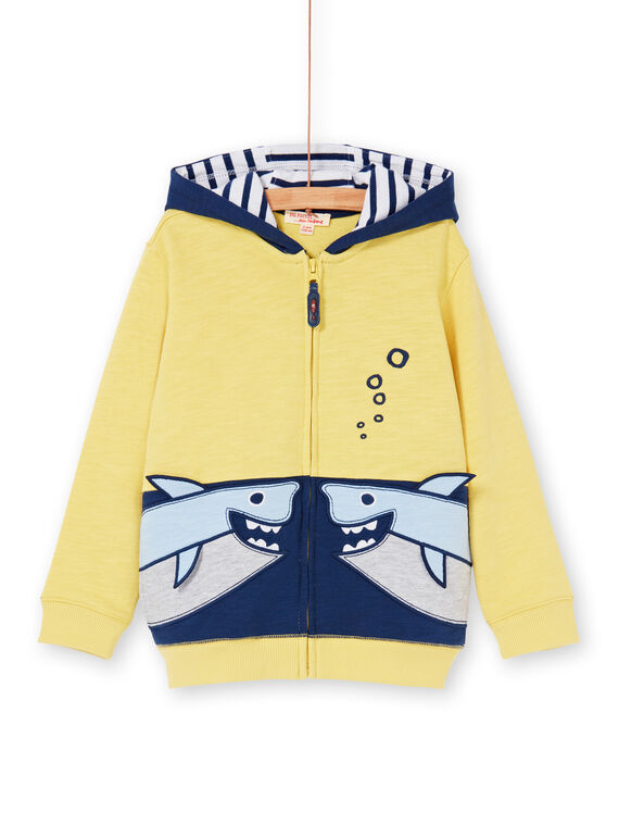 Yellow and blue hoodie - Boy's hoodie LONAUGIL / 21S902P1GILB102