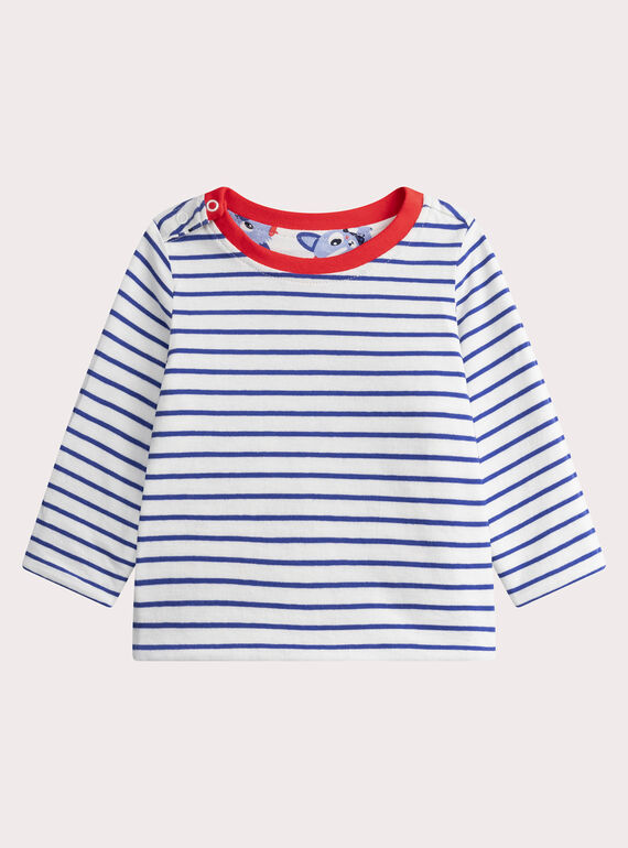 Baby boys' reversible ecru T-shirt WUKATEE1 / 25SG1035TMLA002