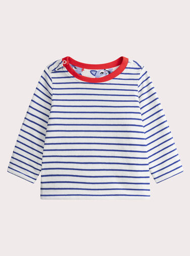 Baby boys' reversible ecru T-shirt Baby boys' reversible ecru T-shirt WUKATEE1 / 25SG1035TMLA002