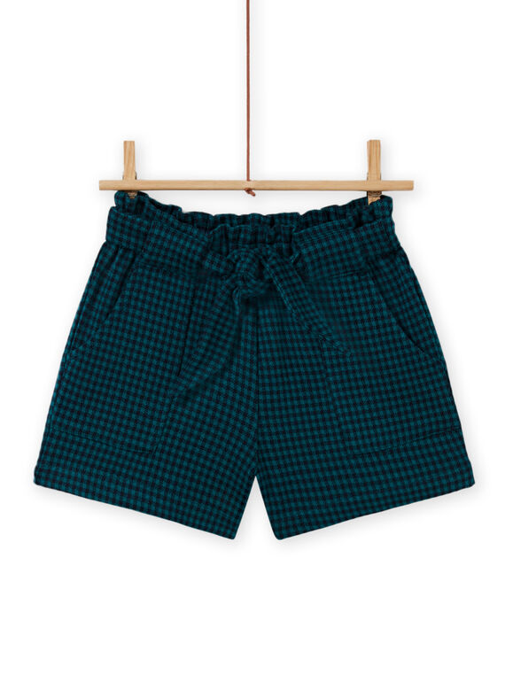 Girl's paper bag milano shorts with checks MATUSHORT / 21W901K1SHO070