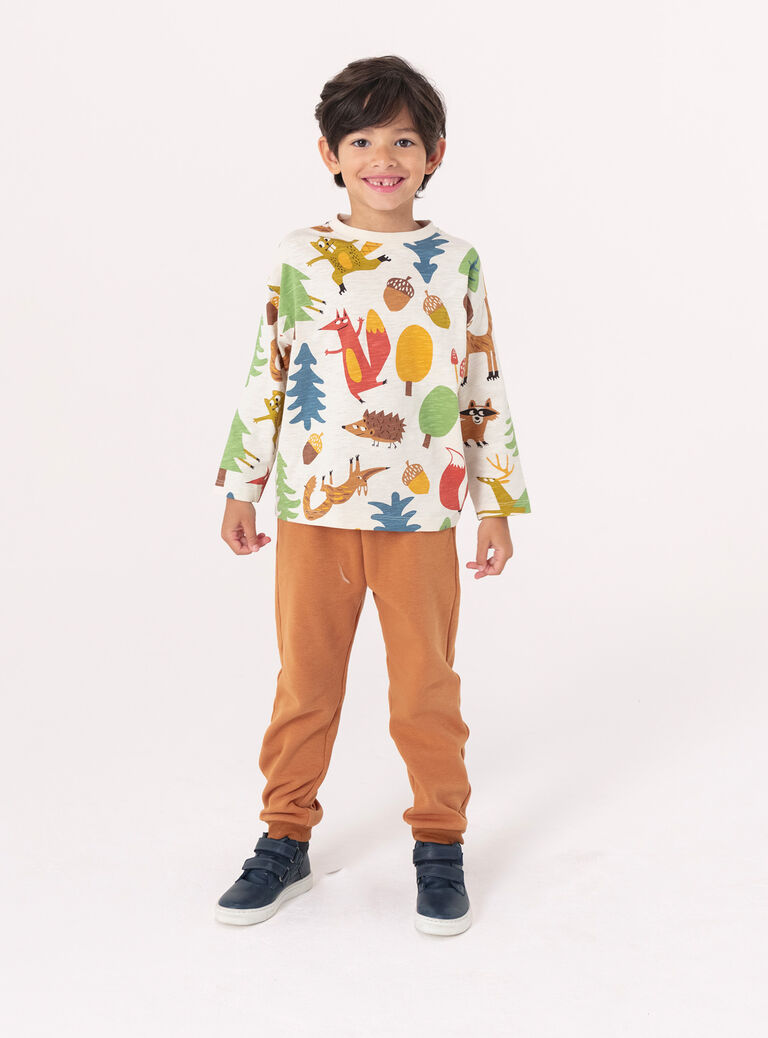 Brown jogging lined warm bear animation for boys  VOBAJOG / 24W902Q1JGB821