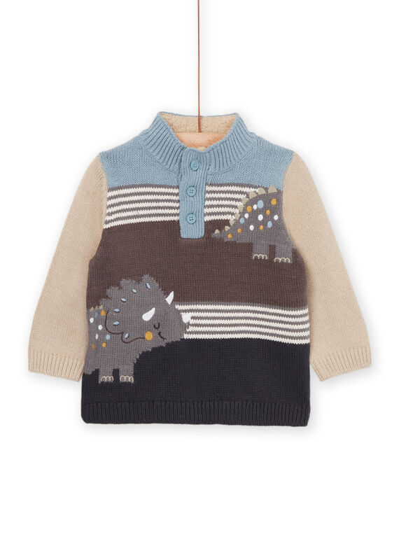 Knit sweater with jacquard and dinosaur animation PUREPUL / 22WG10T1PULJ923