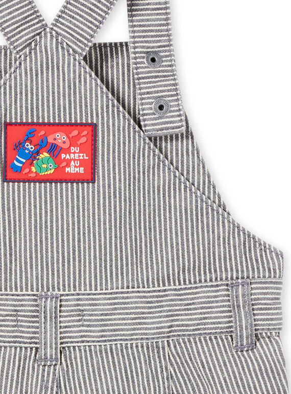Grey dungarees mottled baby boy LUVISAC / 21SG10U1SAC943