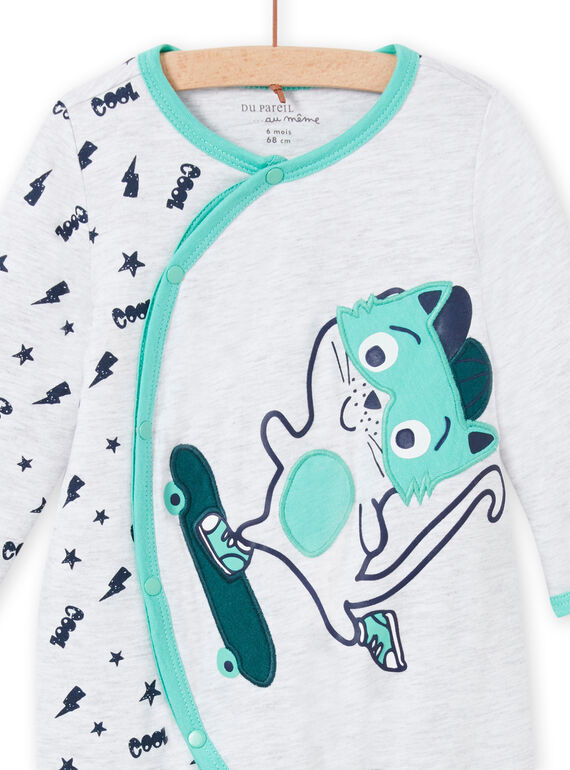 Baby boy's grey cat romper MEGAGRECHA / 21WH1495GREJ920