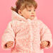 Baby girl reversible hooded jacket in gold and pink