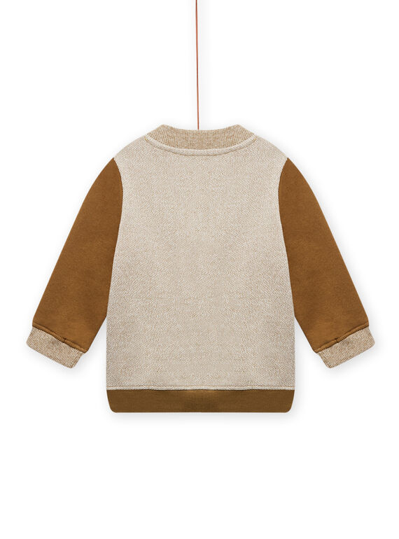 Brown and beige vest with tiger pattern baby boy MUKAGIL / 21WG10I1GIL604