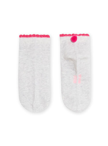 Child girl grey socks with pompons NYAJOSCHO1D / 22SI0167SOQJ920