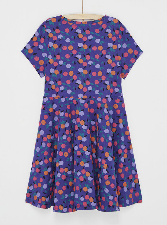 Periwinkle blue dress with fruit print SALINROB2 / 23W901H1ROB221