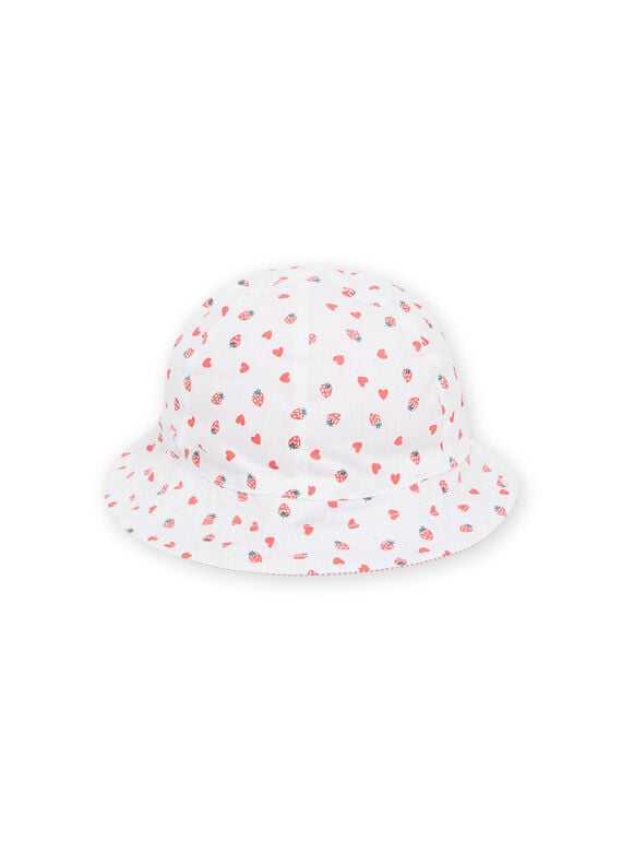 White and red hat with strawberries and hearts print RYIJOCHA1 / 23SI09B2CHA001