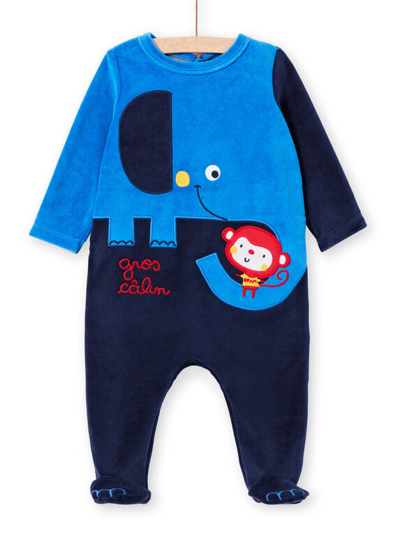 Sleep suit blue baby boy sleep suit LEGAGRELEF / 21SH1454GRE713