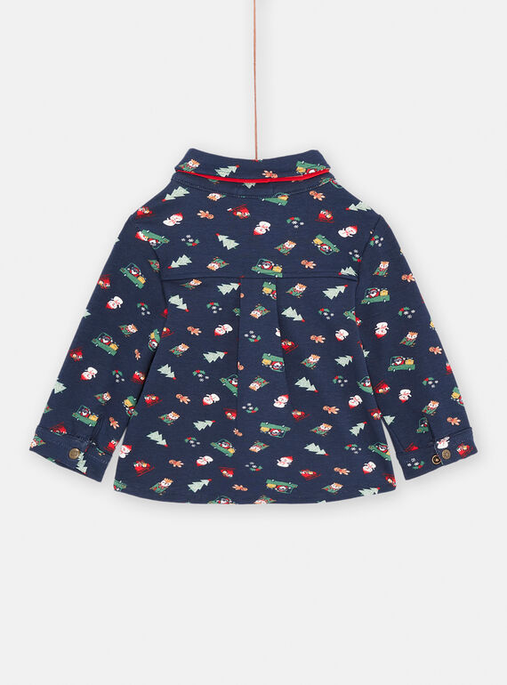 Baby Boy Midnight Blue Holiday Dress Shirt SUWAYCHEM / 23WG10S1CHM705