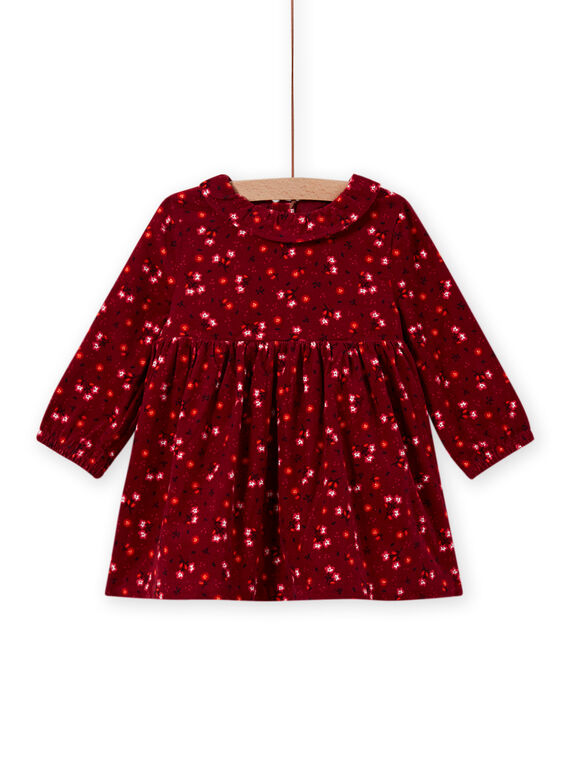 Baby girl's wine colored polka dot ruffle dress MIFUNROB3 / 21WG09M2ROB504