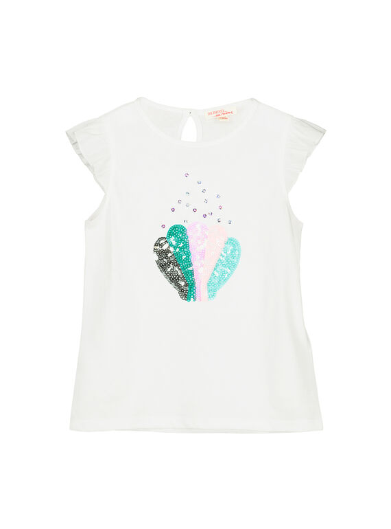 Girls' short-sleeved T-shirt FANETI3 / 19S901B3TMC000