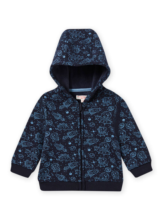 Blue black space print vest baby boy MUPLAGIL / 21WG10O1GILC243