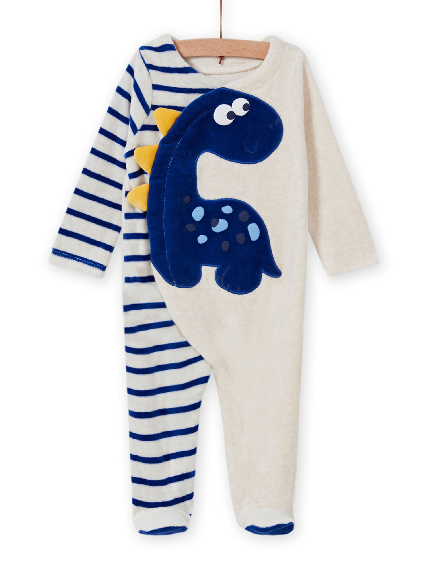 Baby boy ecru dinosaur romper