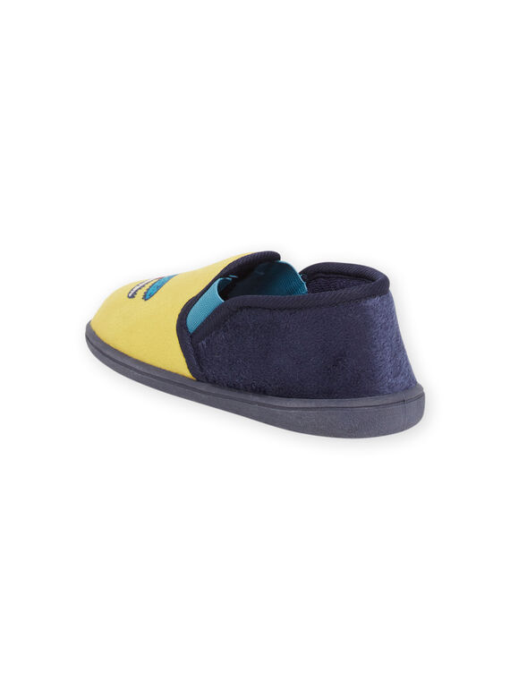 Child boy's yellow and midnight blue dinosaur slippers NOPANTDINO / 22KK3623D0B010