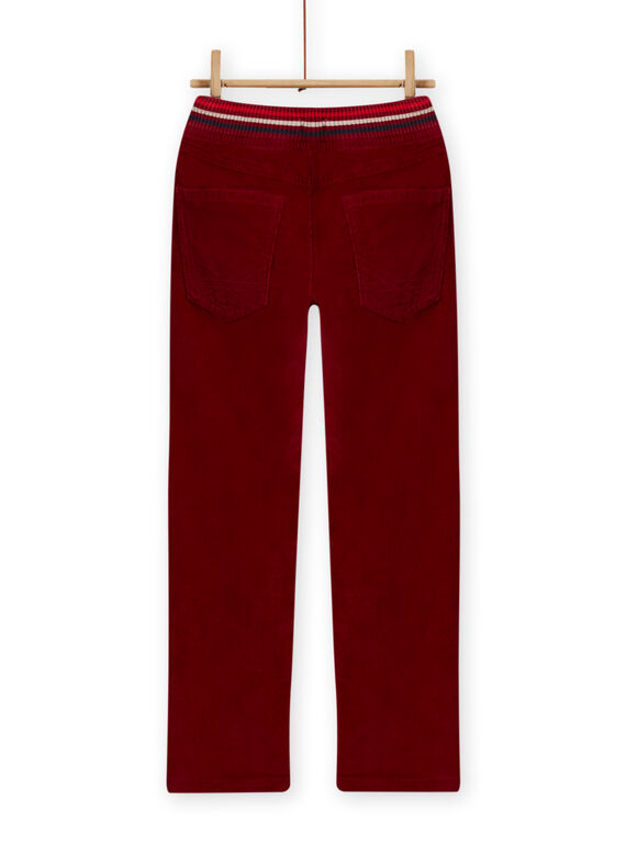 Boy's red velvet pants with burgundy lining MOFUNPAN / 21W902M2PAN511