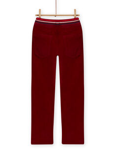 Boy's red velvet pants with burgundy lining MOFUNPAN / 21W902M2PAN511