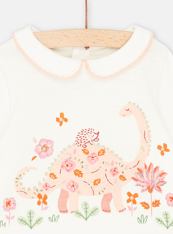 Baby girl's ecru bra with dinosaur and fantasy motifs SIVERBRA / 23WG09J1BRA001