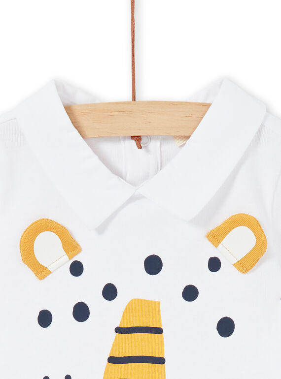 White cotton baby boy bodysuit LUBALBOD / 21SG10O1BOD000