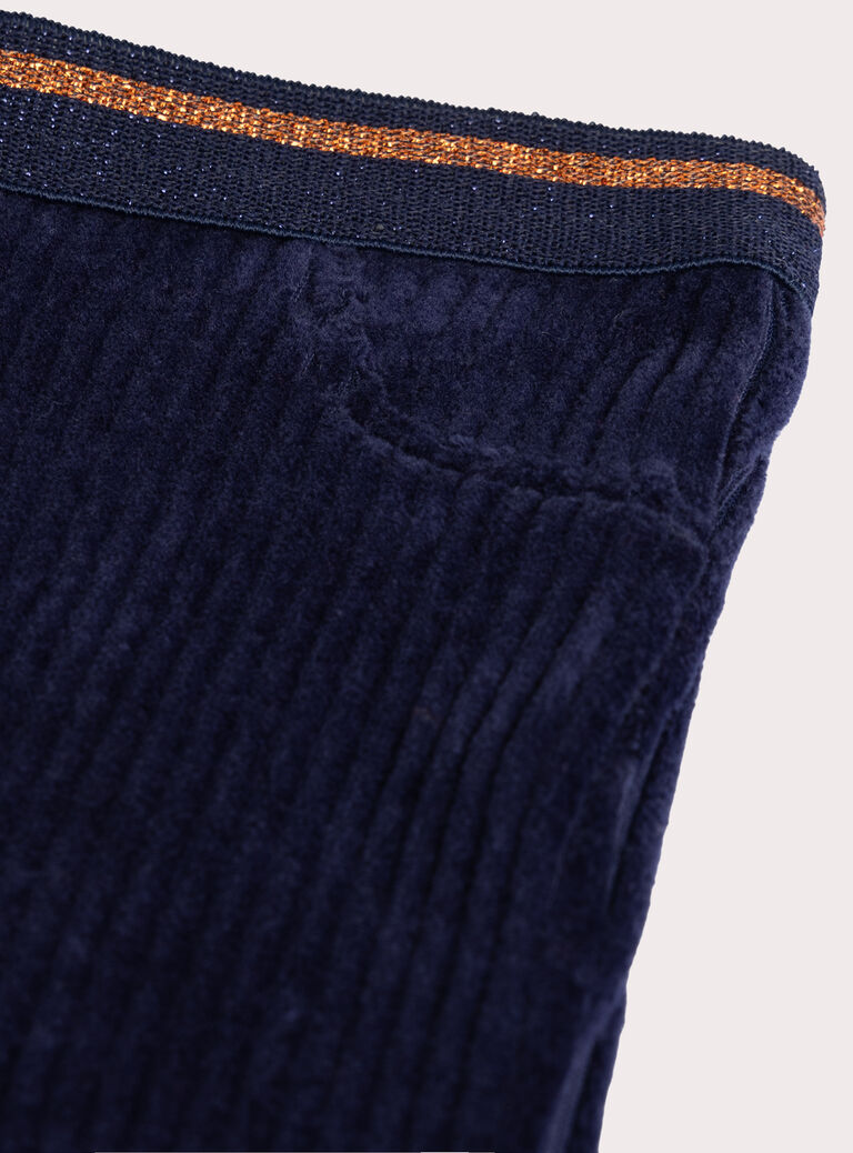 Midnight blue velvet pants for baby girl  VIROPAN2 / 24WG09P2PAN070