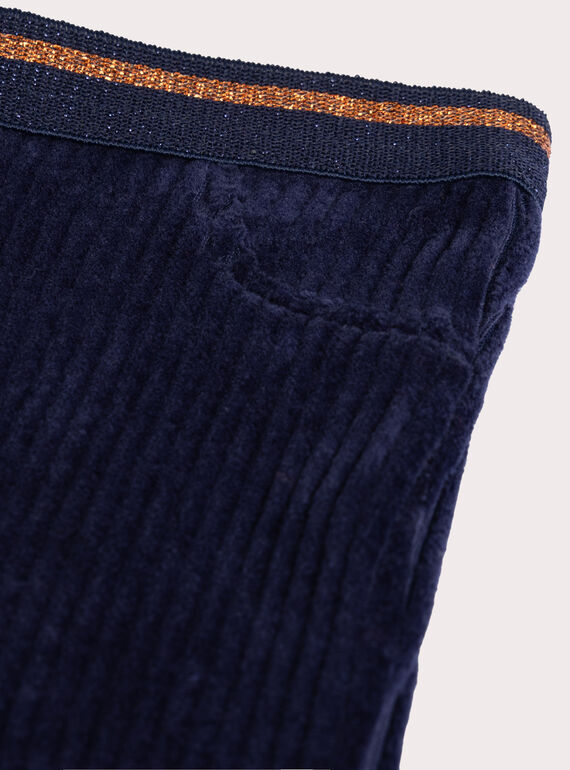 Midnight blue velvet pants for baby girl  VIROPAN2 / 24WG09P2PAN070