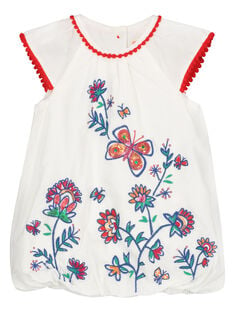 Baby girls' embroidered bouffant dress FITOROB2 / 19SG09L2ROB000