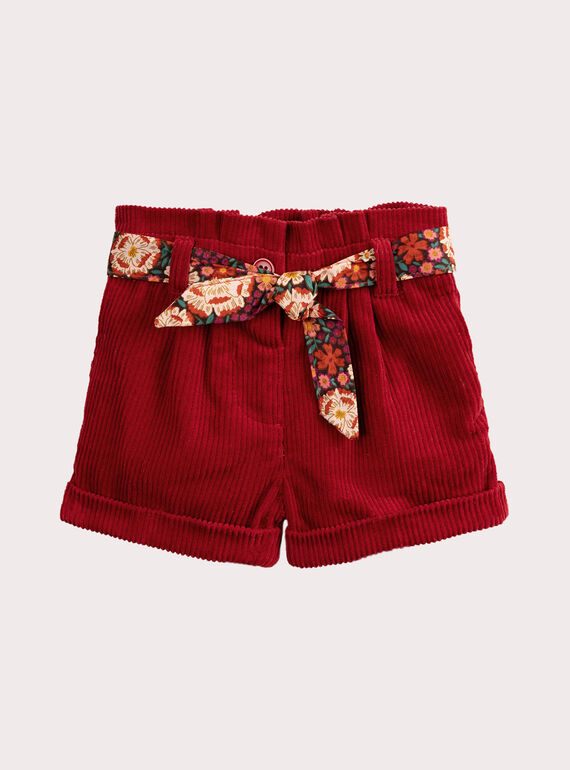 Red velvet shorts for baby girl  VIKOSHO / 24WG0931SHO511