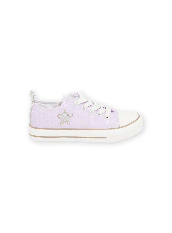 Purple canvas sneakers with star print RATOILMAUV / 23KK3574D16328