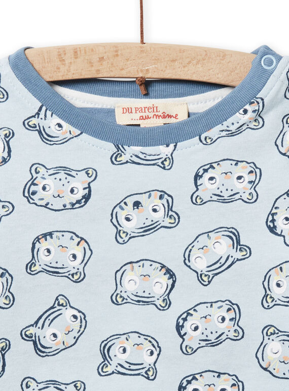 Baby Boy Blue & White Reversible T-shirt NUMOTEE2 / 22SG10N2TML020