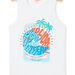 White tank top with fancy print and lettering child boy