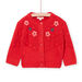 Red cardigan with jacquard animation