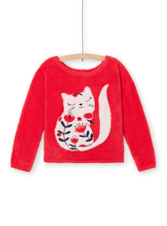 Reversible feather knit reversible pullover cardigan with long sleeves LAROUCAR / 21S901K1PULF517