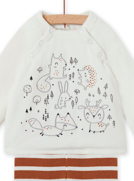 Mixed birth brown and ecru bimaterial set MOU2ENS3 / 21WF05D2ENS001