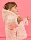 Baby girl reversible hooded jacket in gold and pink MIORDOUREV / 21WG0951D3EA006