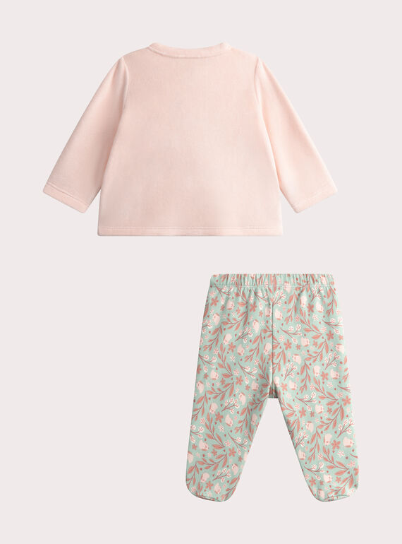 Baby girls' pink pyjamas WEFIPYJOIS / 25SH1391PYJD303