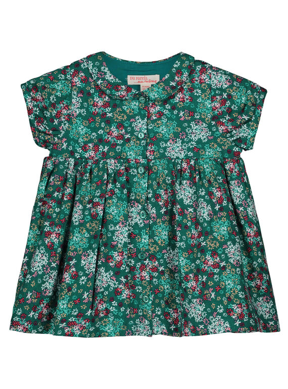 Baby girls' printed shirt dress GIVEROB1 / 19WG0921ROBG627