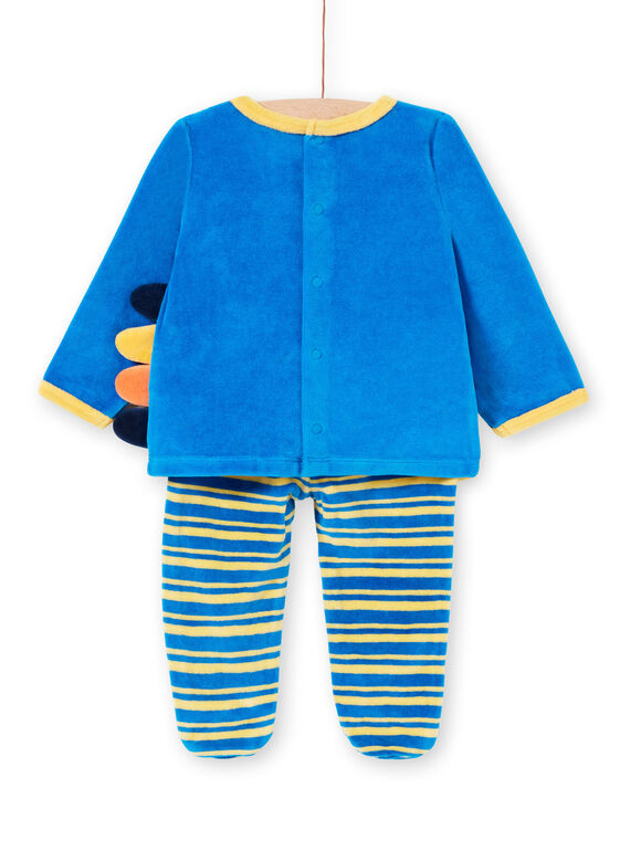 Velvet baby boy pajamas with lion and giraffe animation LEFUPYJAMI / 21SH1411PYJC209