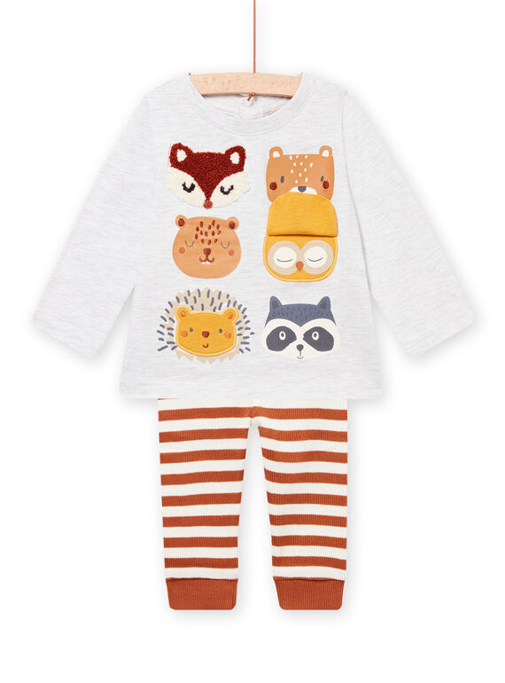 baby boy grey t-shirt and leggings set MUSAUENS / 21WG10P1ENSJ920