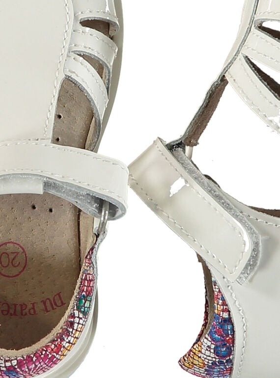 Baby girls' smart leather sandals FBFSANDPIX2 / 19SK37D1D0E000