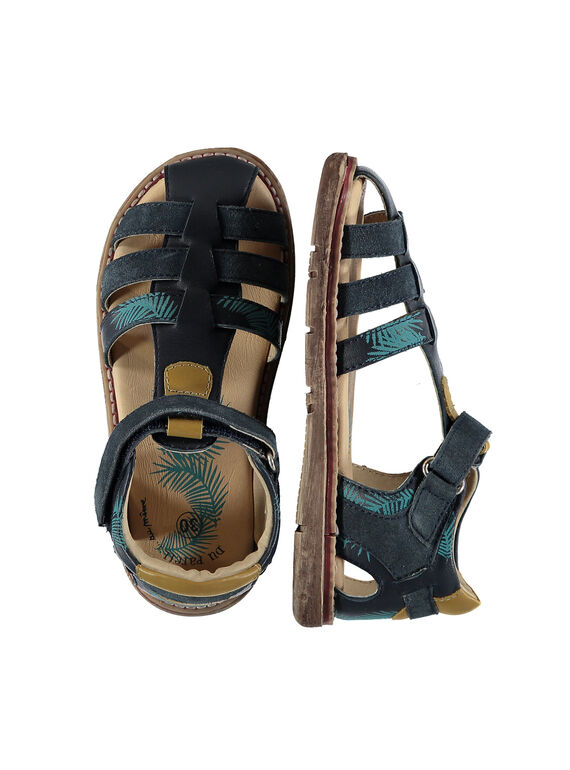 Boys' smart leather sandals FGSANDPALM / 19SK36D3D0E070