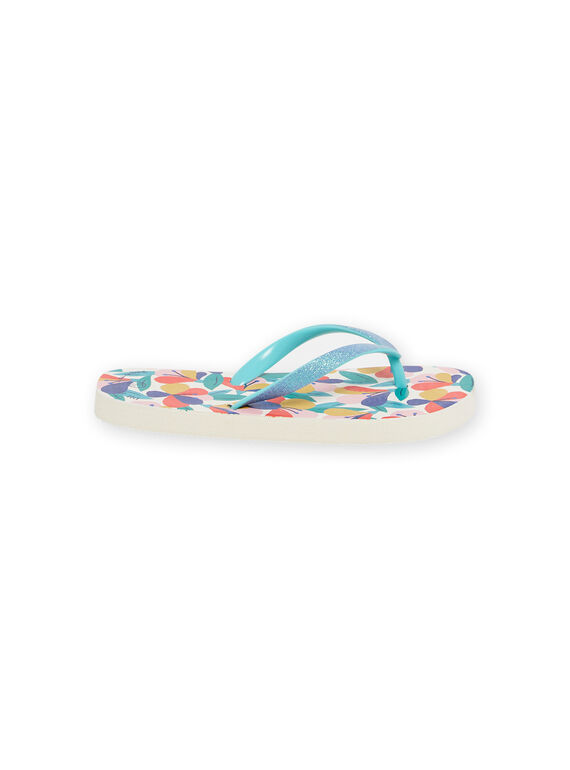 Multicolored flip-flops child girl with floral print NATONGAOP / 22KK3581D01099