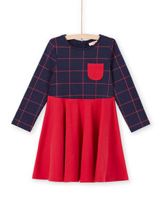 Girl's two-tone night blue and red dress MAJOROB6 / 21W90125ROBC205