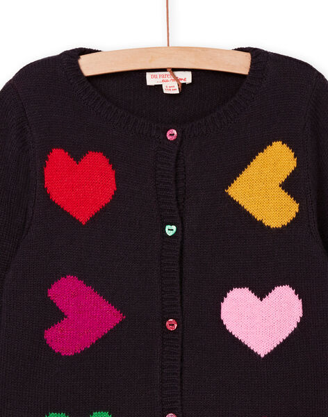 Long sleeve jacquard vest with hearts pattern PAMUCAR / 22W901R1CARC243